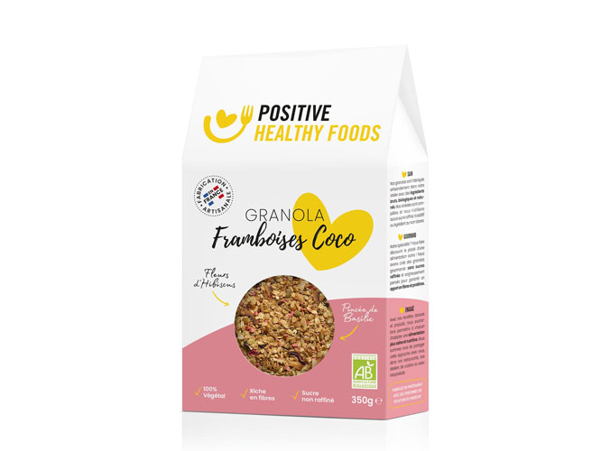 Granola framboise coco Positive Healthy Food